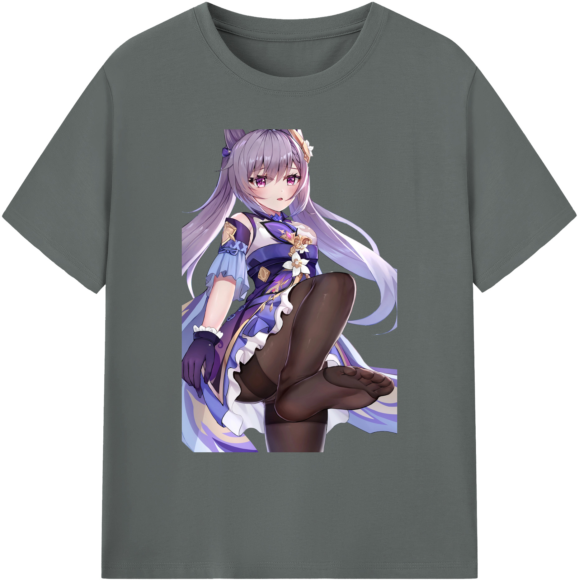 げんし神 刻晴 こくせい genshin Kokusei 綿100％ メンズ半袖Tシャツ｜肌触りやわらか＆通気性